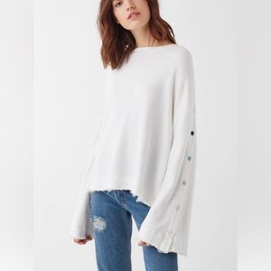 Splendid Snap Action White Sweatshirt Small NWT